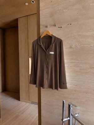 brown Ribbed Pajama